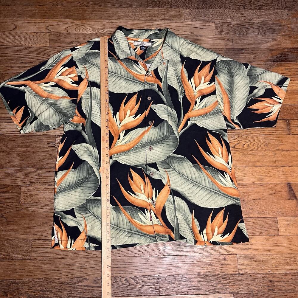 Tommy Bahama Mens Large Silk Shirt Bird of Paradise Hawaiian Tropical Resort - Picture 7 of 9